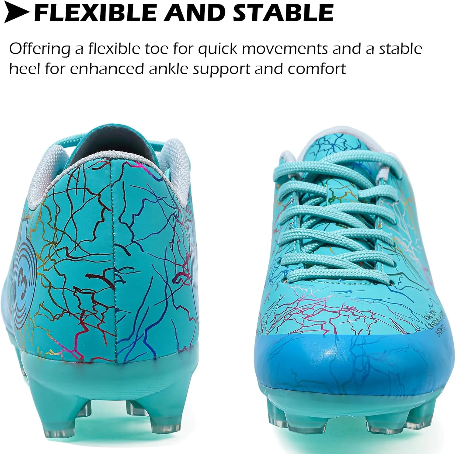 DimaiGlobal Kids Soccer Shoes Boys Girls Soccer Cleats Outdoor Training Athletic Sneakers Professional Spikes Youth Turf Football Shoes Unisex