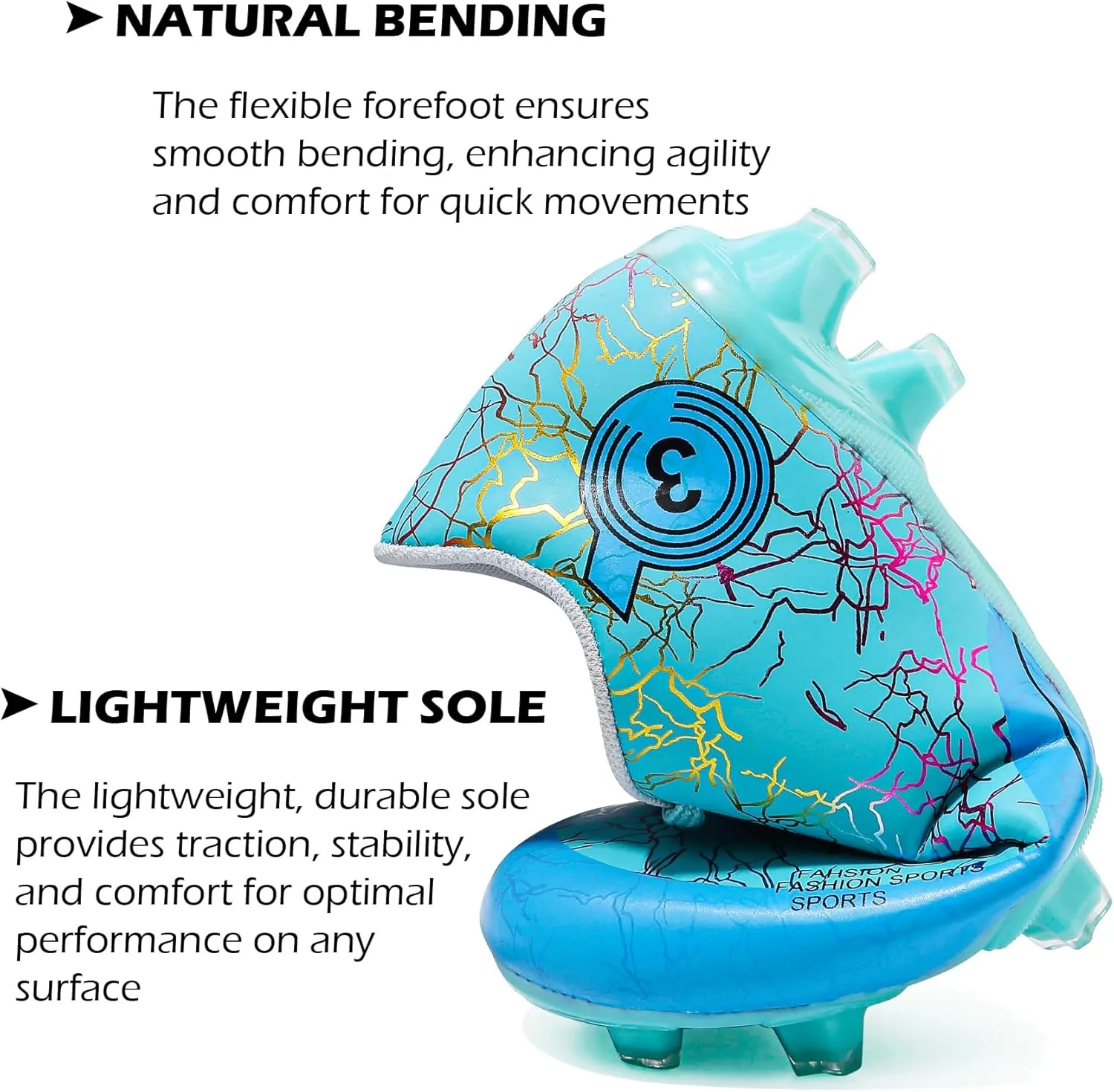 DimaiGlobal Kids Soccer Shoes Boys Girls Soccer Cleats Outdoor Training Athletic Sneakers Professional Spikes Youth Turf Football Shoes Unisex