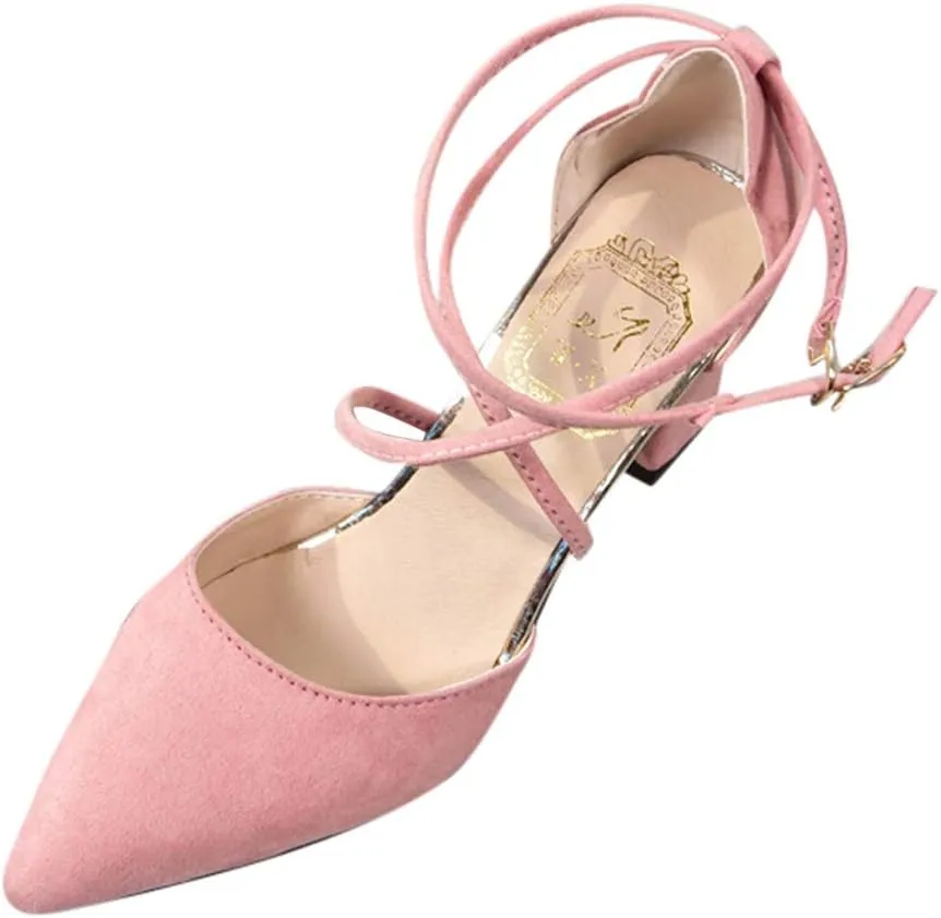 Dress Sandals Women Low Heel Ankle Strappy Closed Toe Elegant Ladies Formal Pumps Summer Work Office Shoes