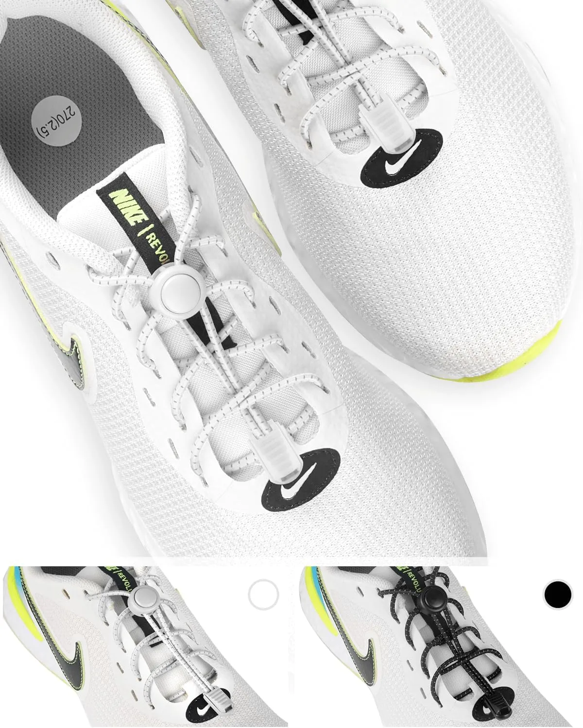 Elastic No Tie Shoe Laces - Tieless Shoelaces for Adults and Kids - 4 Pairs, Heavy Duty Shoe Strings for Sneakers