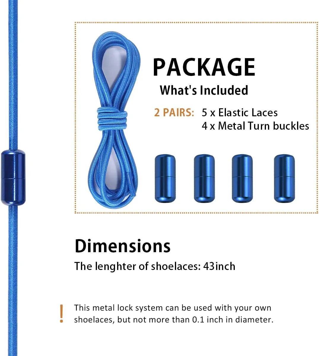 Elastic Shoe Laces - No Tie Shoelaces for All Adult and Kids Sneakers Fits Board Shoes and Casual Shoes (2 Pairs)