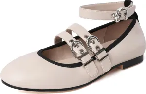 Eldof Flats Shoes Women Round Toe Slip On Ballet Flats Shoes for Dress Comfortable
