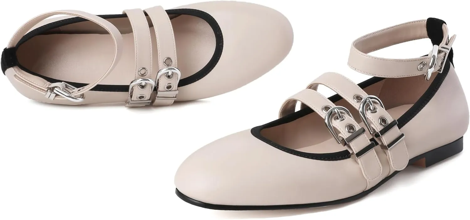 Eldof Flats Shoes Women Round Toe Slip On Ballet Flats Shoes for Dress Comfortable