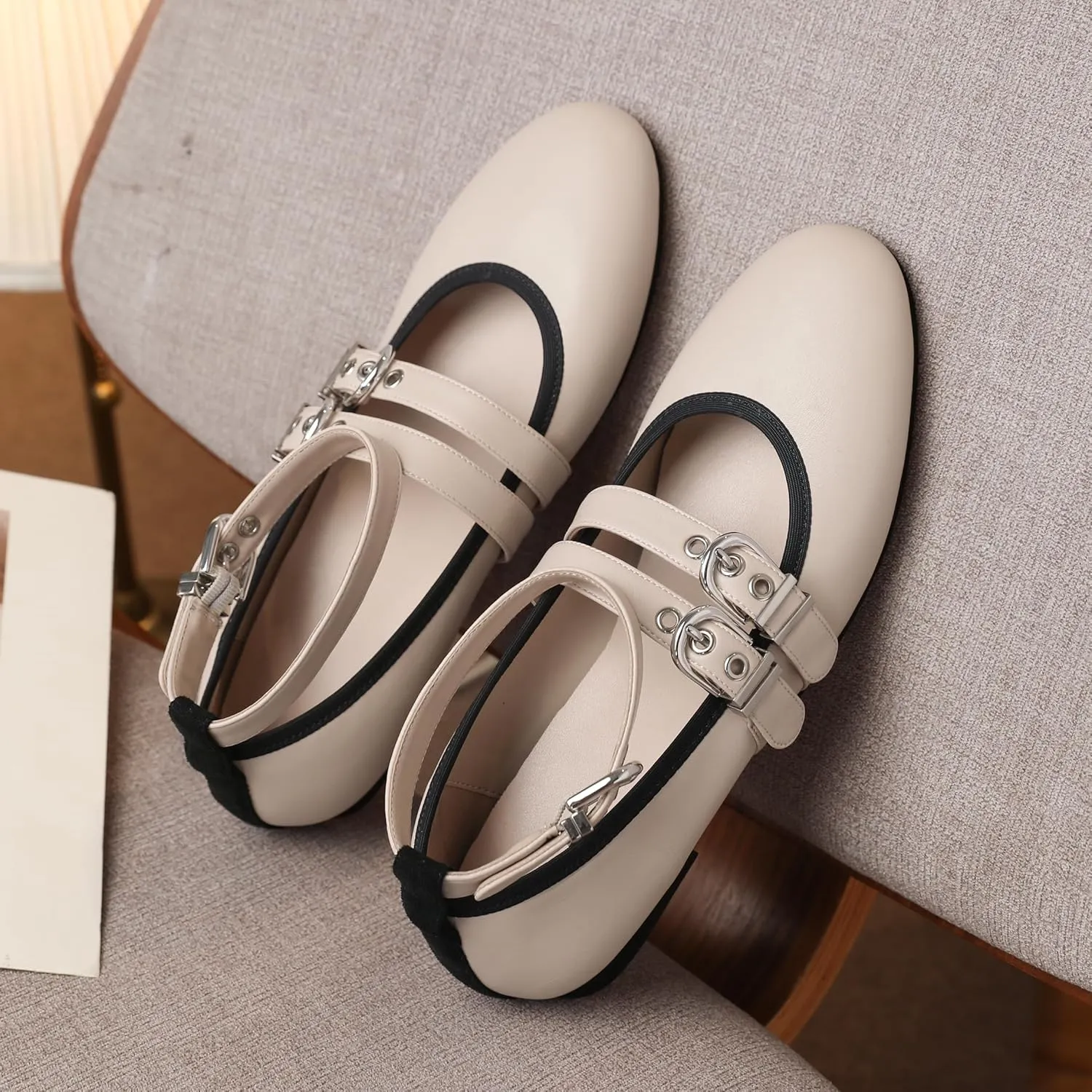 Eldof Flats Shoes Women Round Toe Slip On Ballet Flats Shoes for Dress Comfortable