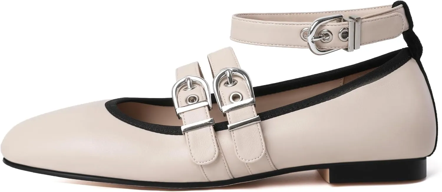 Eldof Flats Shoes Women Round Toe Slip On Ballet Flats Shoes for Dress Comfortable