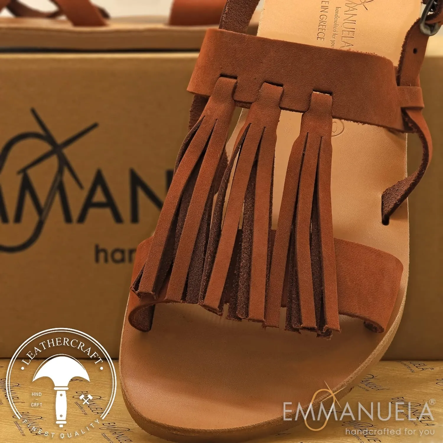 Emmanuela Ancient Greek Style Anlkle High Leather Sandals, Handmade Gladiator Sandals, Quality Strappy Summer Shoes with Rear Zipper at Shaft, Boho Open Toe Sandals