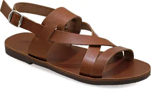 Emmanuela Ancient Greek Style Leather Fisherman Sandals for Men, Handmade Leather Open Toe Men's Sandals, Quality Adjustable Buckle Summer Shoes Black, Brown, Beige