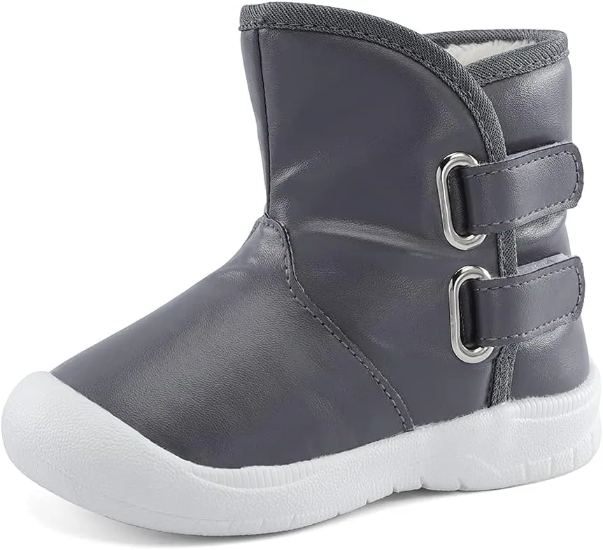 ESTAMICO Toddler Boys Gilrs Rubber Sole Warm Winter Snow Boots