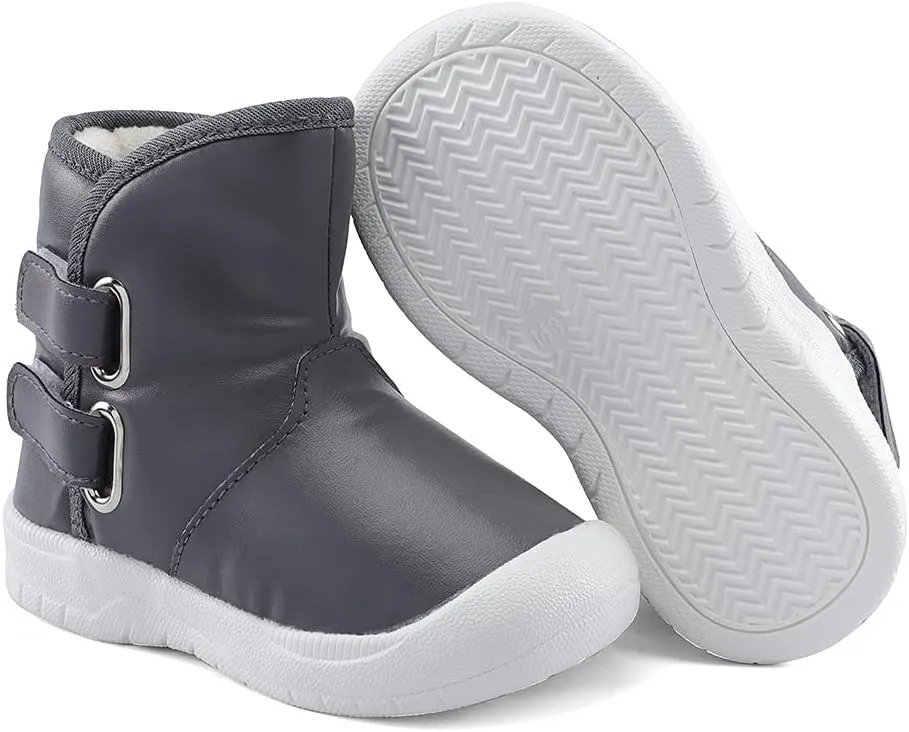 ESTAMICO Toddler Boys Gilrs Rubber Sole Warm Winter Snow Boots
