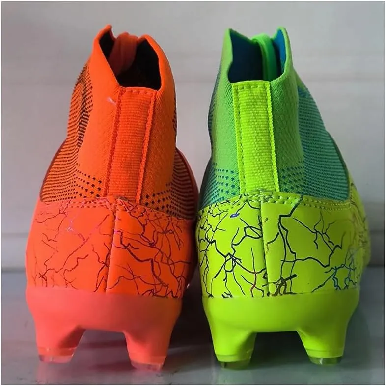 ESXGED Womens High Top Lightweight Soccer Cleats Mens Comfy Football Boots Spikes Shoes Training Sports Sneakers