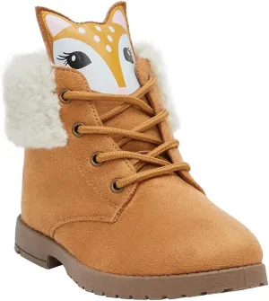 FabKids Girls Fashion Ankle Boots Cute Combat Boots Lace Up Non-Slip Short Boots for Toddler Little Kid Big Kid
