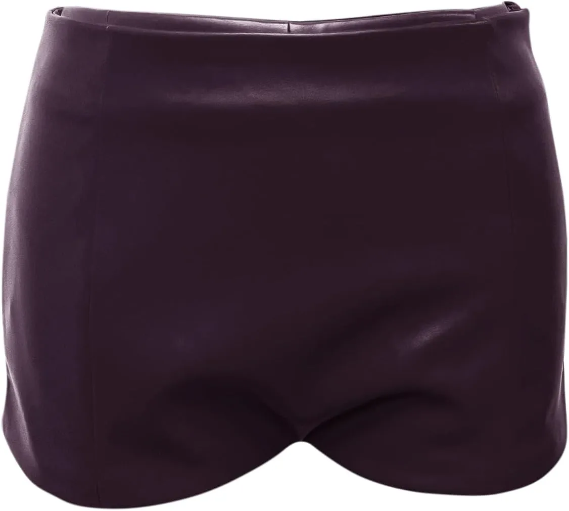 Fallorchid Women's Faux Leather Shorts Sexy Skinny Mini Shorts Hot Pants