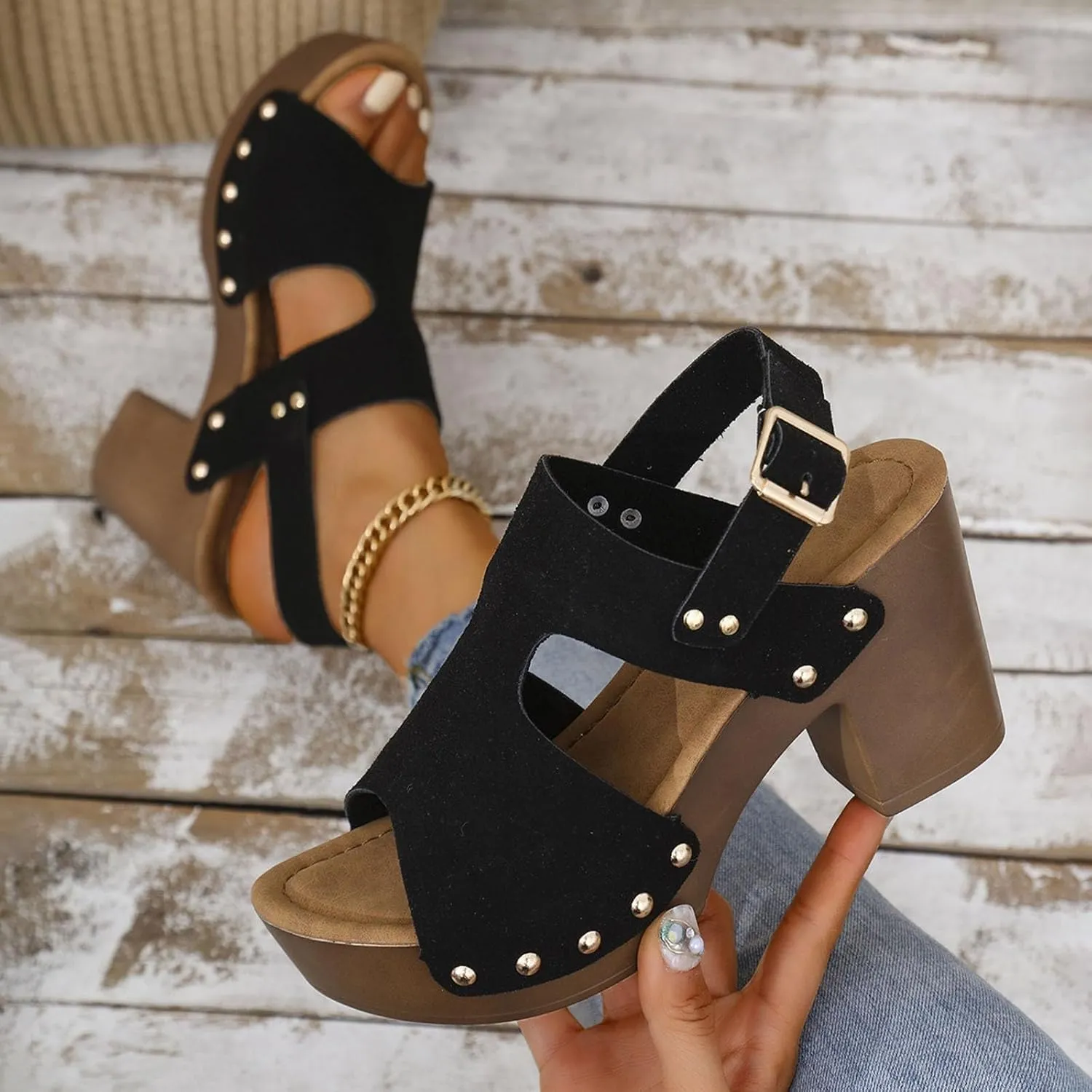 Fashion Sandals For Women Walking Water Shoes With Arch Support Beach Gladiator Sandals Chunky Wedges Slides