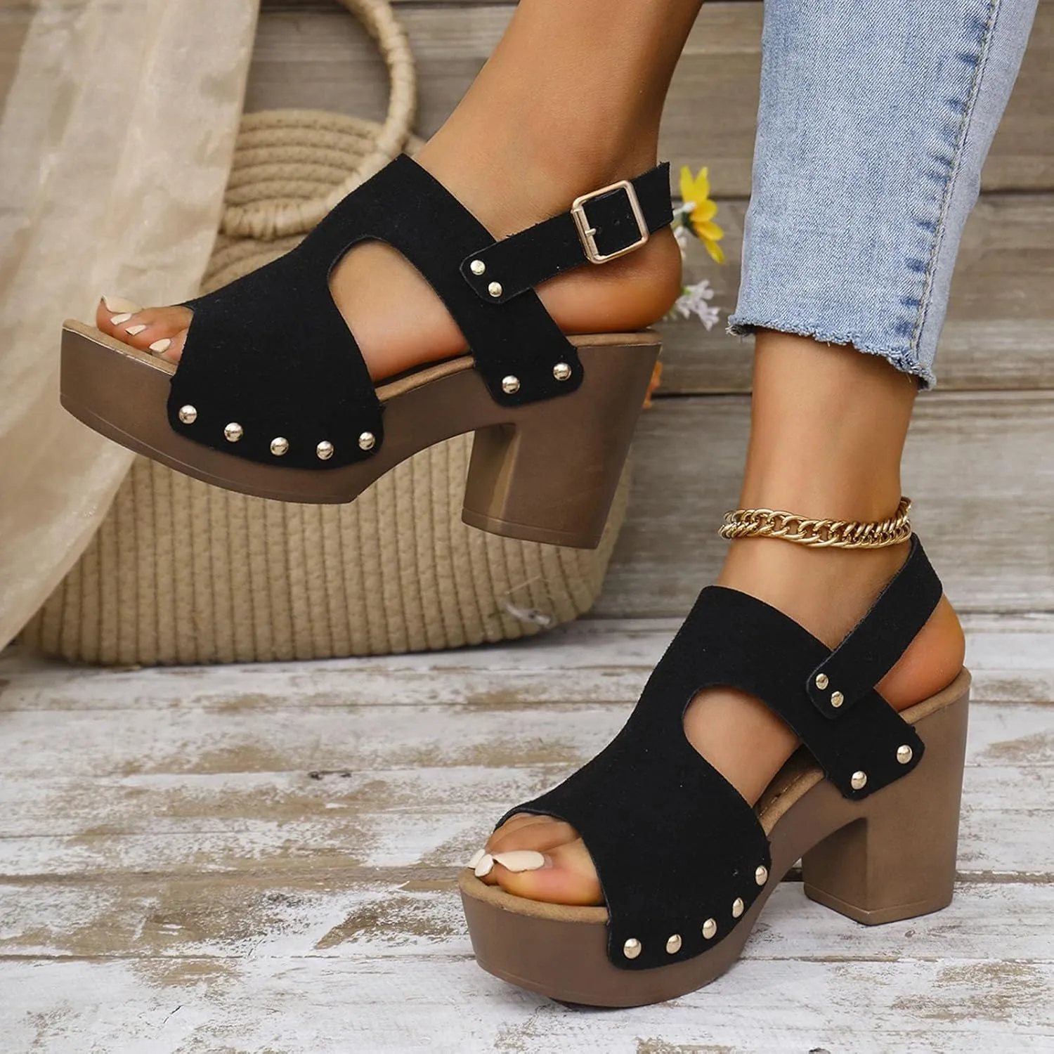 Fashion Sandals For Women Walking Water Shoes With Arch Support Beach Gladiator Sandals Chunky Wedges Slides