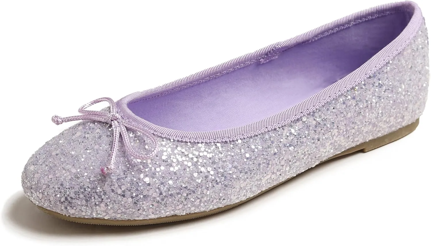FEVERSOLE Women's Bling Soft Cushioned Comfort Flats Sparkle Party Ballets