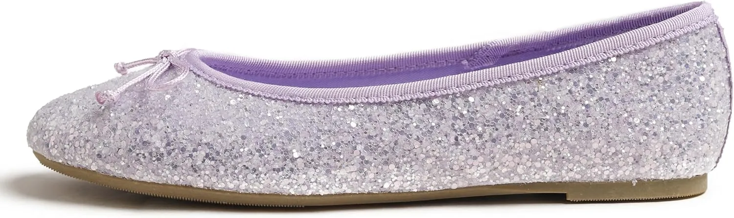 FEVERSOLE Women's Bling Soft Cushioned Comfort Flats Sparkle Party Ballets