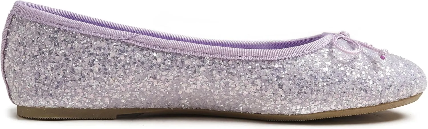 FEVERSOLE Women's Bling Soft Cushioned Comfort Flats Sparkle Party Ballets