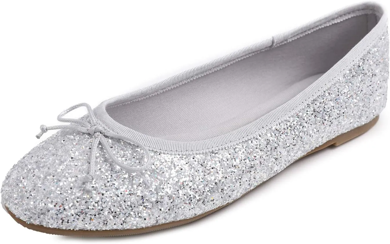 FEVERSOLE Women's Macaroon Colorful Memory Foam Cushion Insock Patent Ballet Flat
