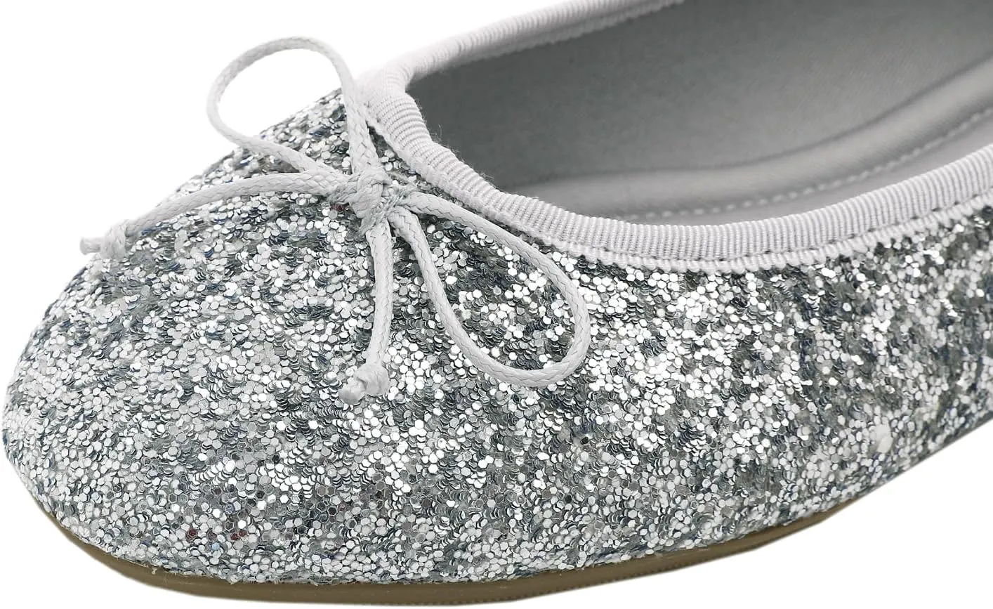 FEVERSOLE Women's Macaroon Colorful Memory Foam Cushion Insock Patent Ballet Flat
