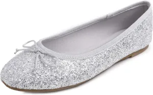 FEVERSOLE Women's Macaroon Colorful Memory Foam Cushion Insock Patent Ballet Flat
