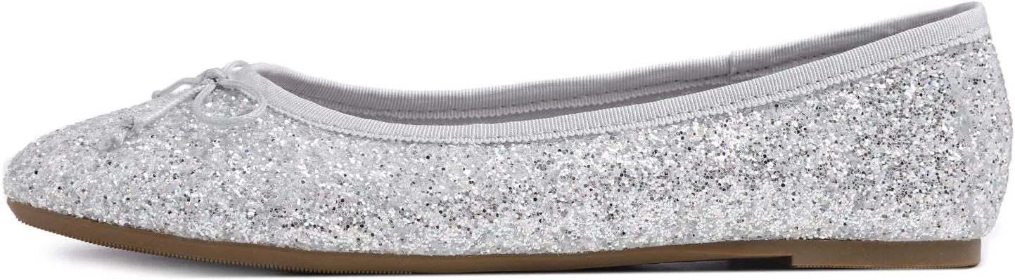 FEVERSOLE Women's Macaroon Colorful Memory Foam Cushion Insock Patent Ballet Flat