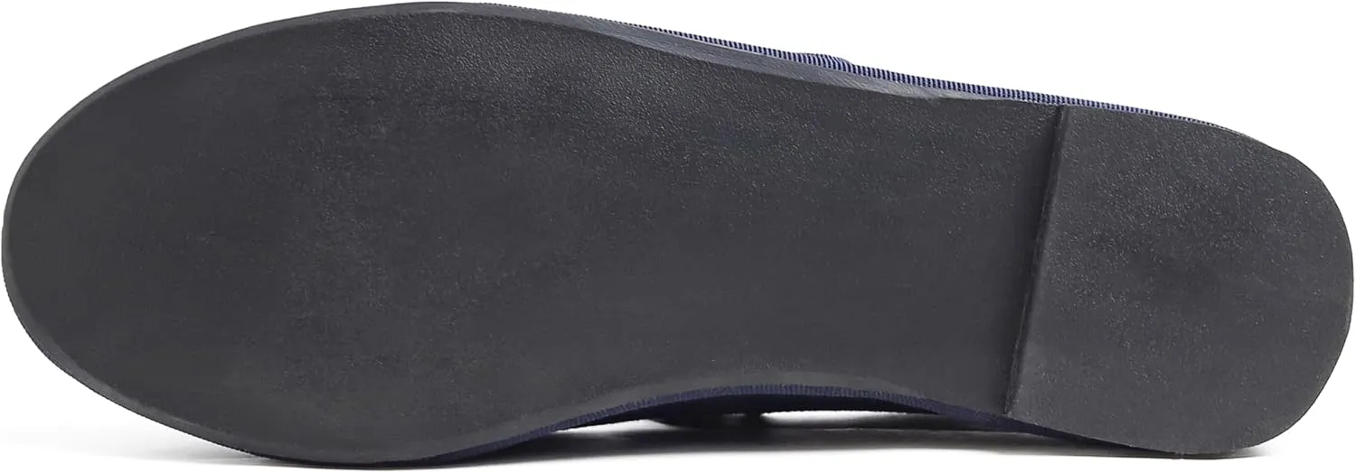 FEVERSOLE Women's Soft Breathable Mary Jane Memory Foam Cushioned Comfort Round Toe Metal Buckle Flats Walking Shoes