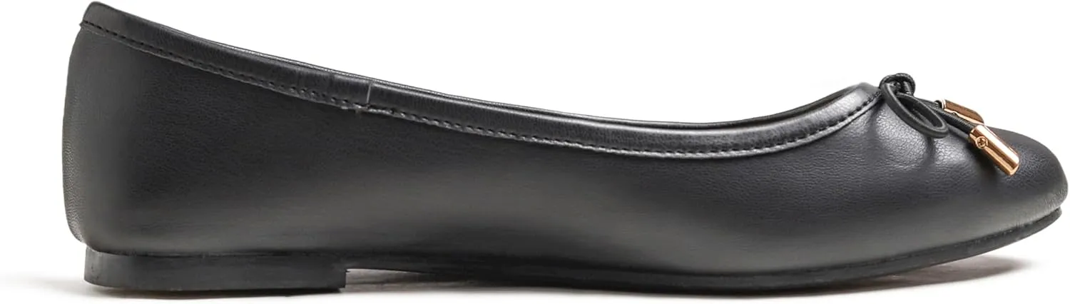 FEVERSOLE Women's Soft Cushion Comfort Round Toe Metal Trim Fashion Ballet Flats Walking Shoes