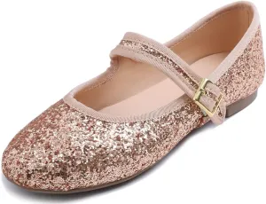 FEVERSOLE Women's Soft Cushion Extra Padded Comfort Round Toe Mary Jane Metal Buckle Fashion Ballet Flats Walking Shoes