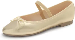 FEVERSOLE Women's Soft Cushion Padded Comfort Round Toe Mary Jane Elastic Fashion Ballet Flats Walking Shoes