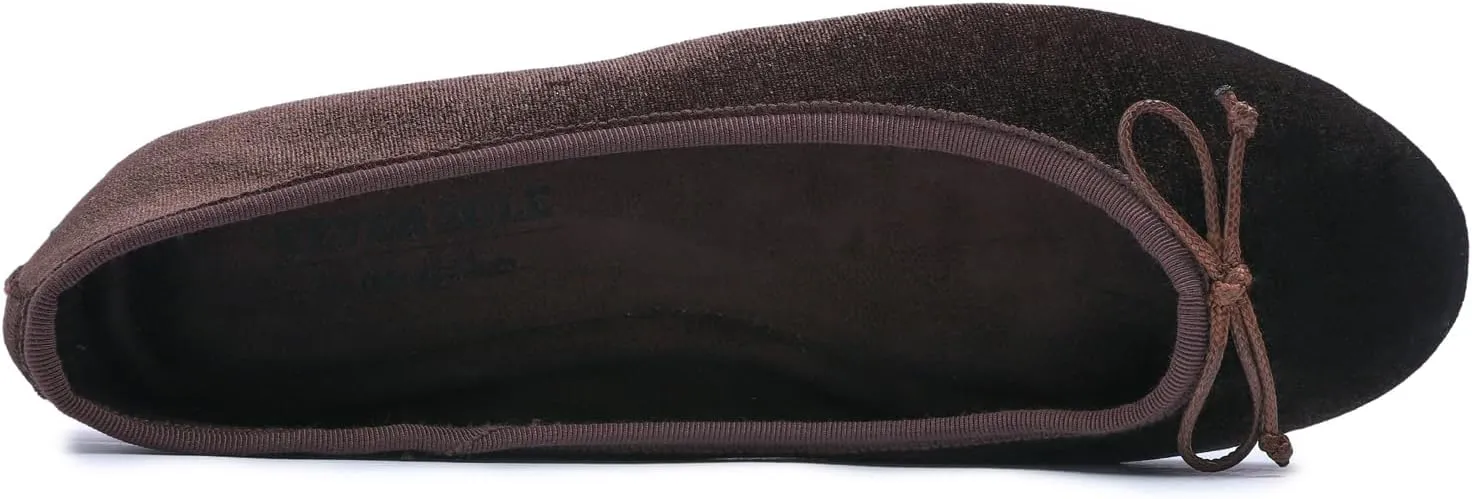 FEVERSOLE Women's Ultra Soft Colorful Memory Foam Cushioned Faux Suede Home Ballet Flats