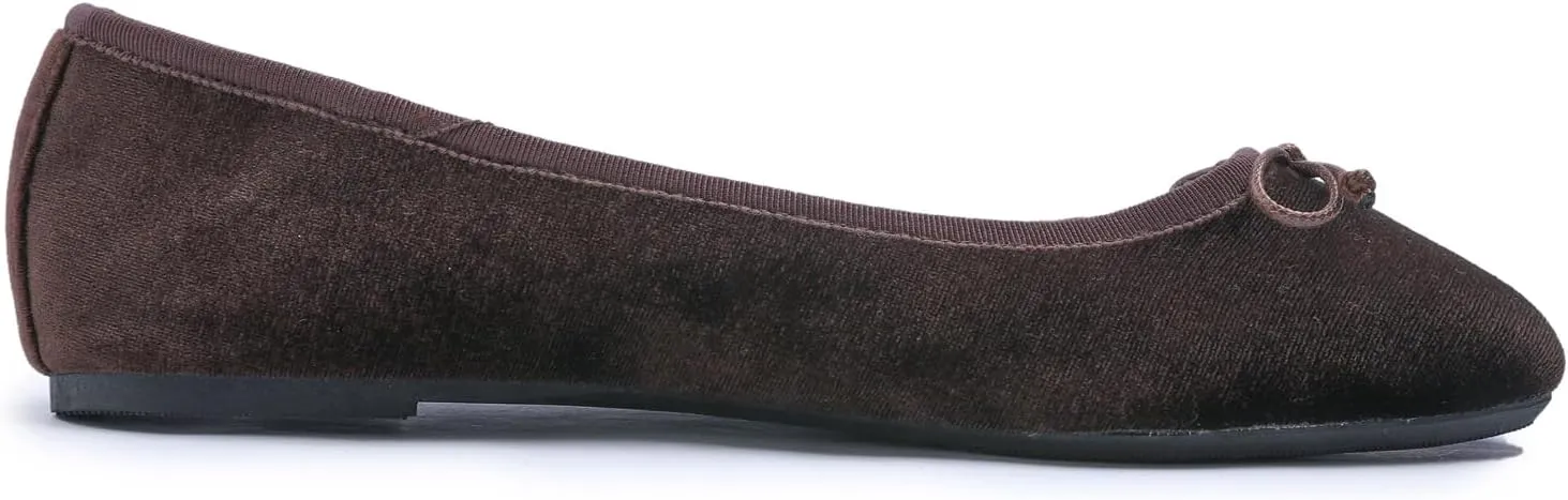FEVERSOLE Women's Ultra Soft Colorful Memory Foam Cushioned Faux Suede Home Ballet Flats