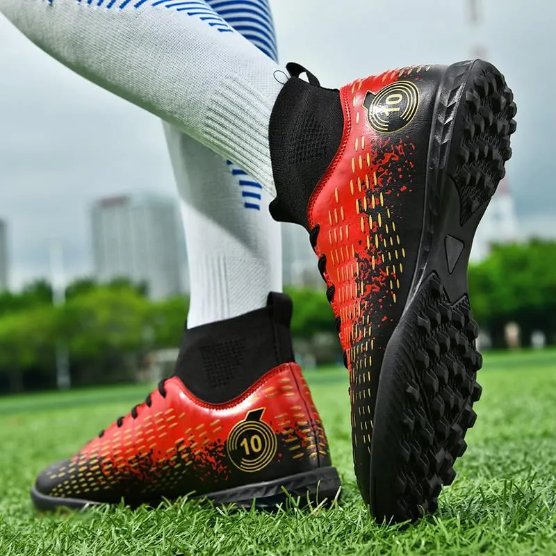 Football Cleats Men Women, Non-Slip High Top Soccer Shoes Lightweight Shock Resistant Training Boots Sneaker Breathable Professional Turf Shoes Sport Athletic Ground Football Boots Soccer Cleats