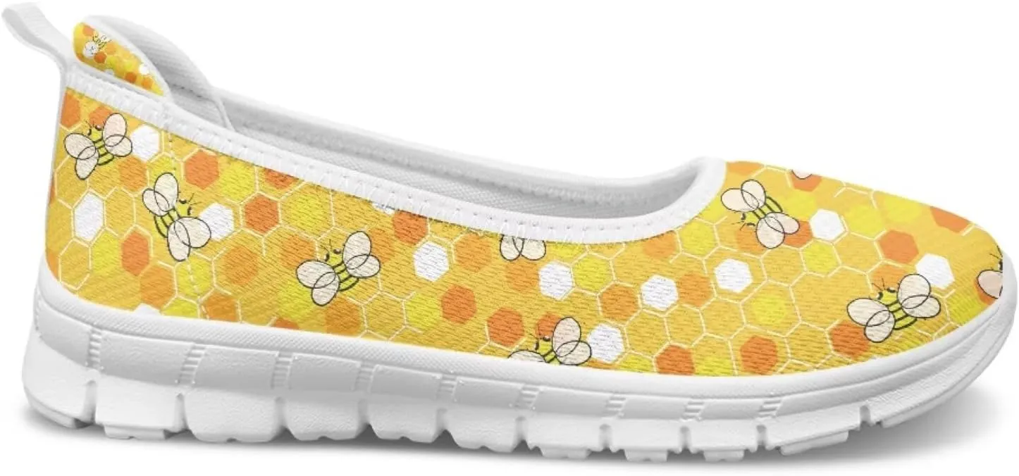 Forchrinse Colorful Palm Print Womens Slip on Walking Loafer Shoes Casual Comfy Dressy Shoes Ballet Flat Lightweight US5.5