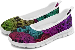 Forchrinse Underwater Turtle Fish Flats for Women Comfortable Round Toe Slip On Knit Flats Soft Work Nurse Flats Arch Support Slippers 5.5