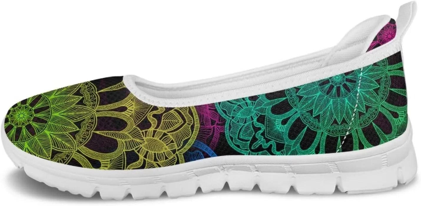 Forchrinse Underwater Turtle Fish Flats for Women Comfortable Round Toe Slip On Knit Flats Soft Work Nurse Flats Arch Support Slippers 5.5
