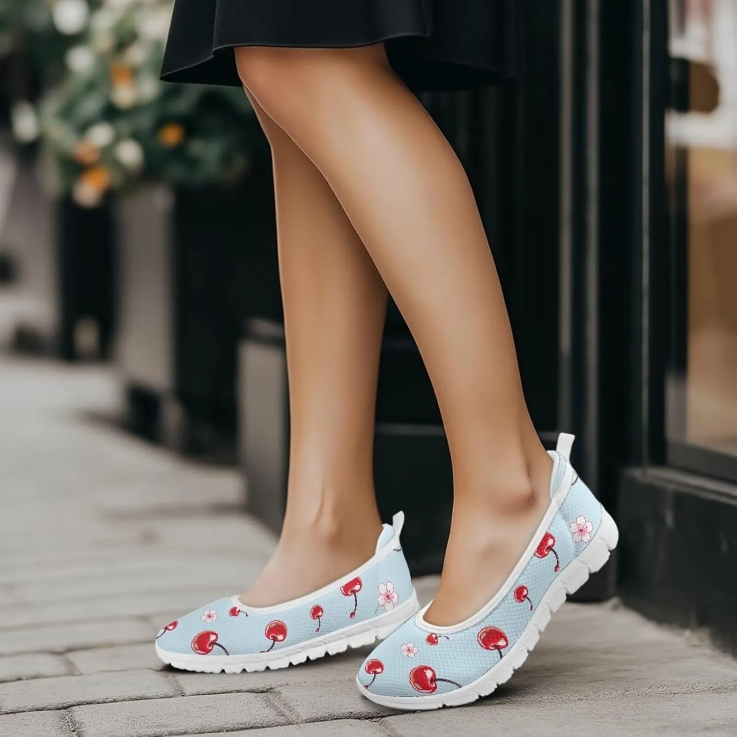 Forchrinse Underwater Turtle Fish Flats for Women Comfortable Round Toe Slip On Knit Flats Soft Work Nurse Flats Arch Support Slippers 5.5