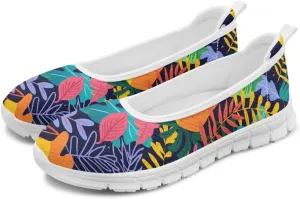 Forchrinse Vintage Style Dress Flats for Women Shark Print Slip on Sneakers Low Heel Walking Shoes Comfortable Ballet Yoga Shoes Hands Free