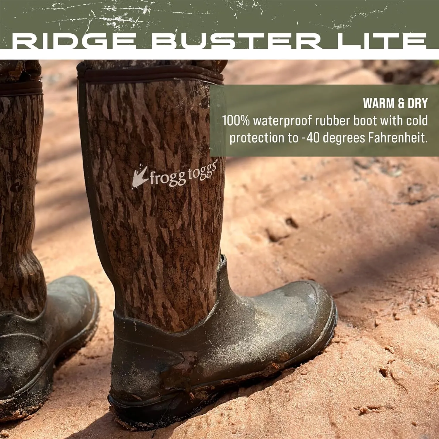 FROGG TOGGS Men's Ridge Buster Lite Rubber and Stretch Neoprene Waterproof Boot