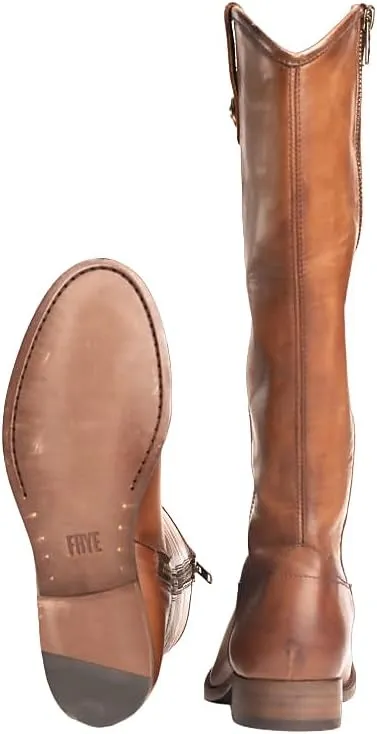 Frye Melissa Inside Zip Riding Boots for Women Featuring Supple Leather Lining with Rubber Infused Leather Outsole and Signature Hardware – 14 ¾” Shaft Height