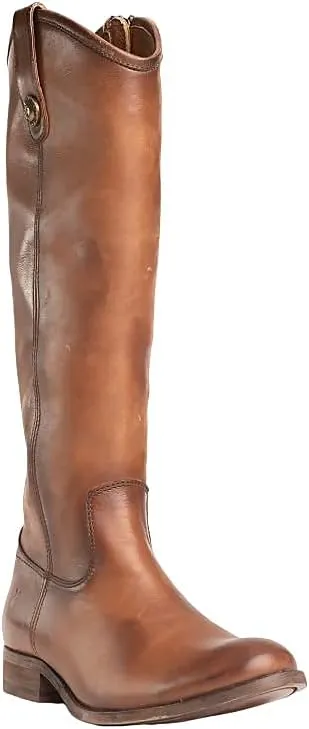 Frye Melissa Inside Zip Riding Boots for Women Featuring Supple Leather Lining with Rubber Infused Leather Outsole and Signature Hardware – 14 ¾” Shaft Height