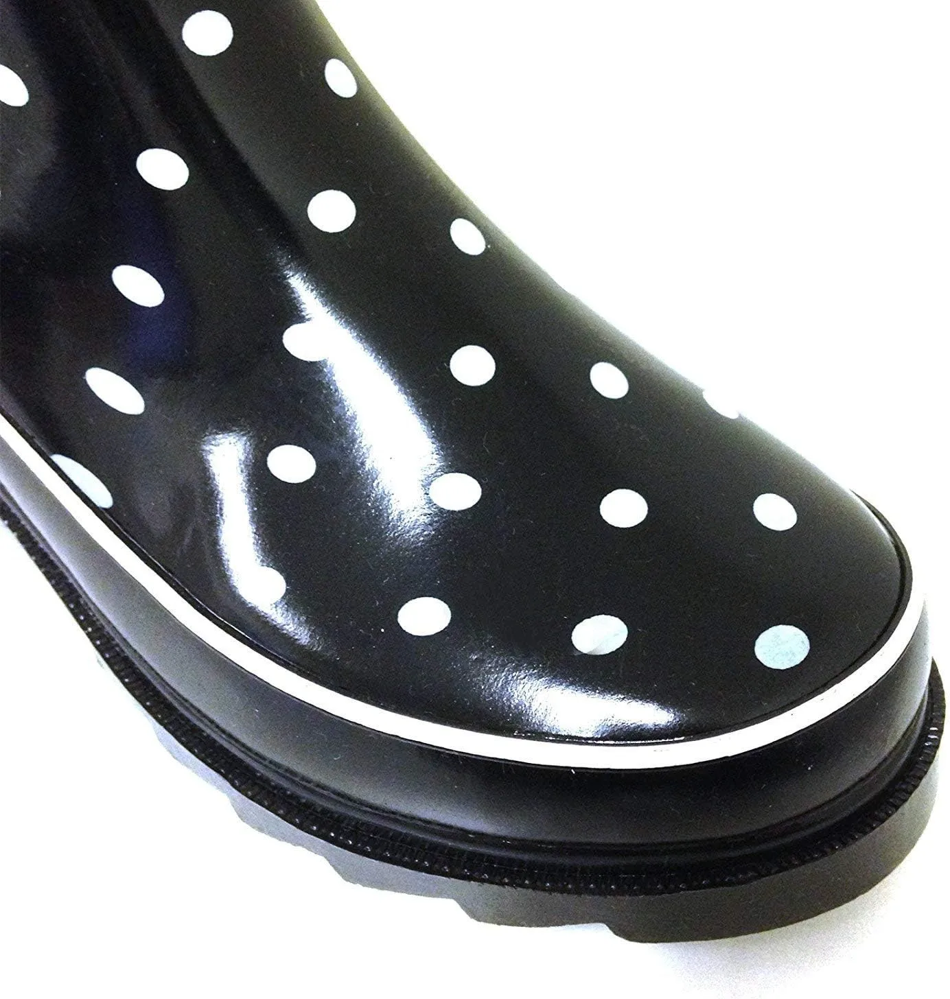 G4U Women's Rain Boots Multiple Styles Color Mid Calf Wellies Buckle Fashion Rubber Knee High Snow Shoes