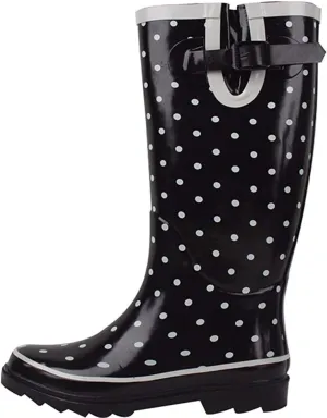 G4U Women's Rain Boots Multiple Styles Color Mid Calf Wellies Buckle Fashion Rubber Knee High Snow Shoes