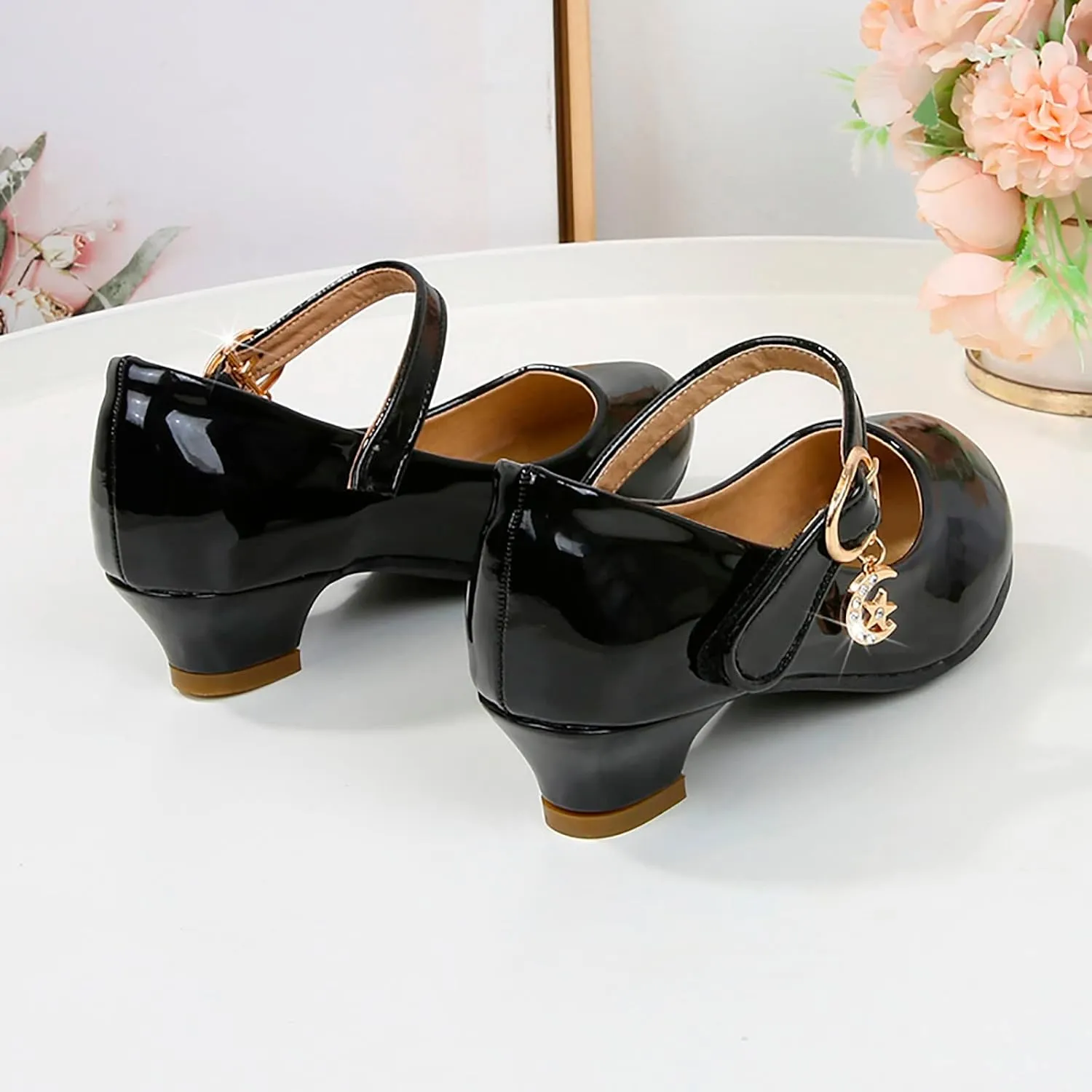 Girls Dress Shoes, 4-13 Years Little Girls Kids High Heel Leather Princess Shoes Wedding School Party Dress Shoes