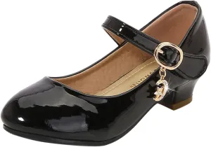 Girls Dress Shoes, 4-13 Years Little Girls Kids High Heel Leather Princess Shoes Wedding School Party Dress Shoes