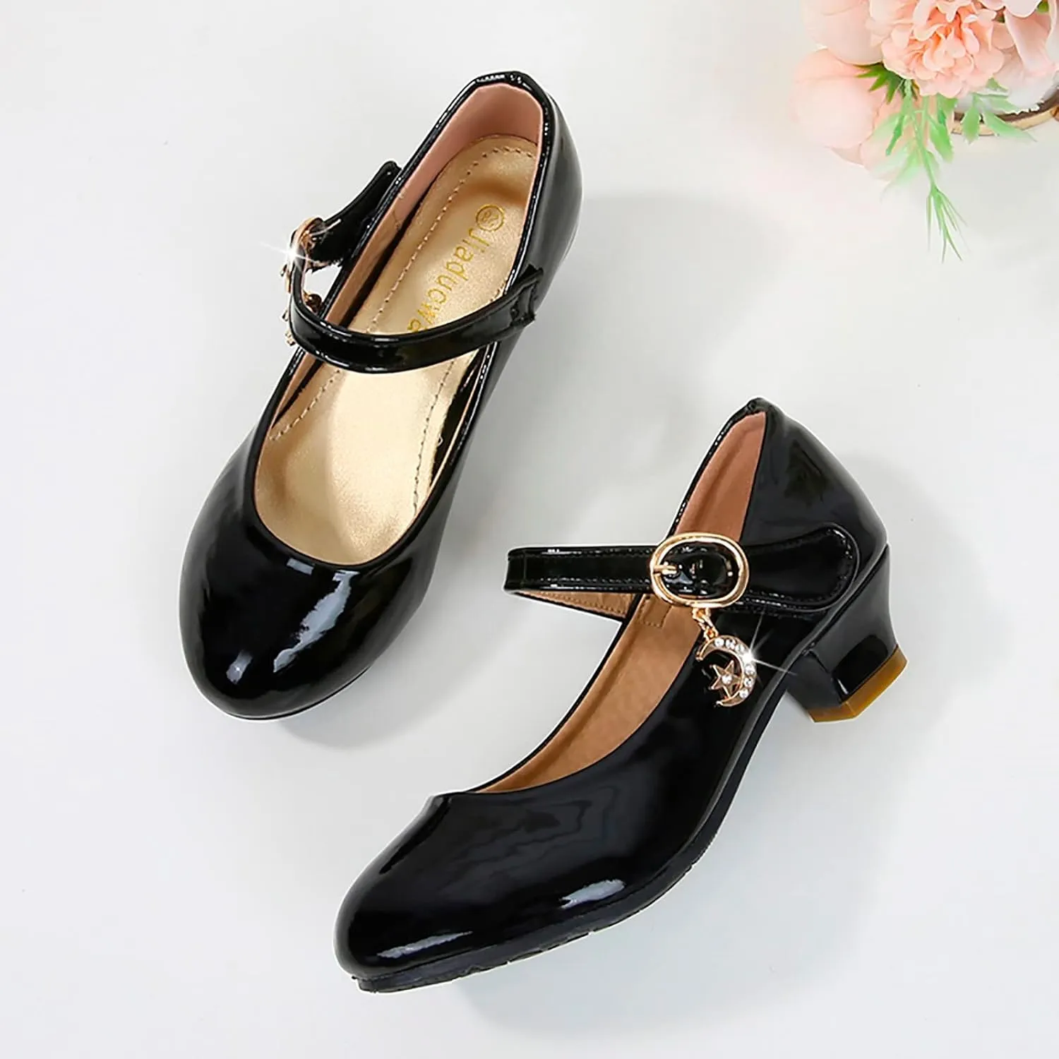 Girls Dress Shoes, 4-13 Years Little Girls Kids High Heel Leather Princess Shoes Wedding School Party Dress Shoes