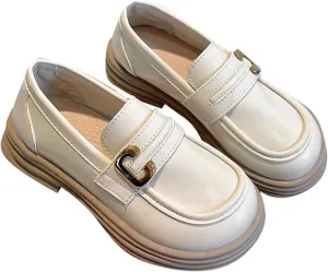 Girls Loafers Chunky Platform Classic Dress Shoes Big Little Kid PU Leather Rubber Sole Oxfor𝐝 School Uniform Shoes
