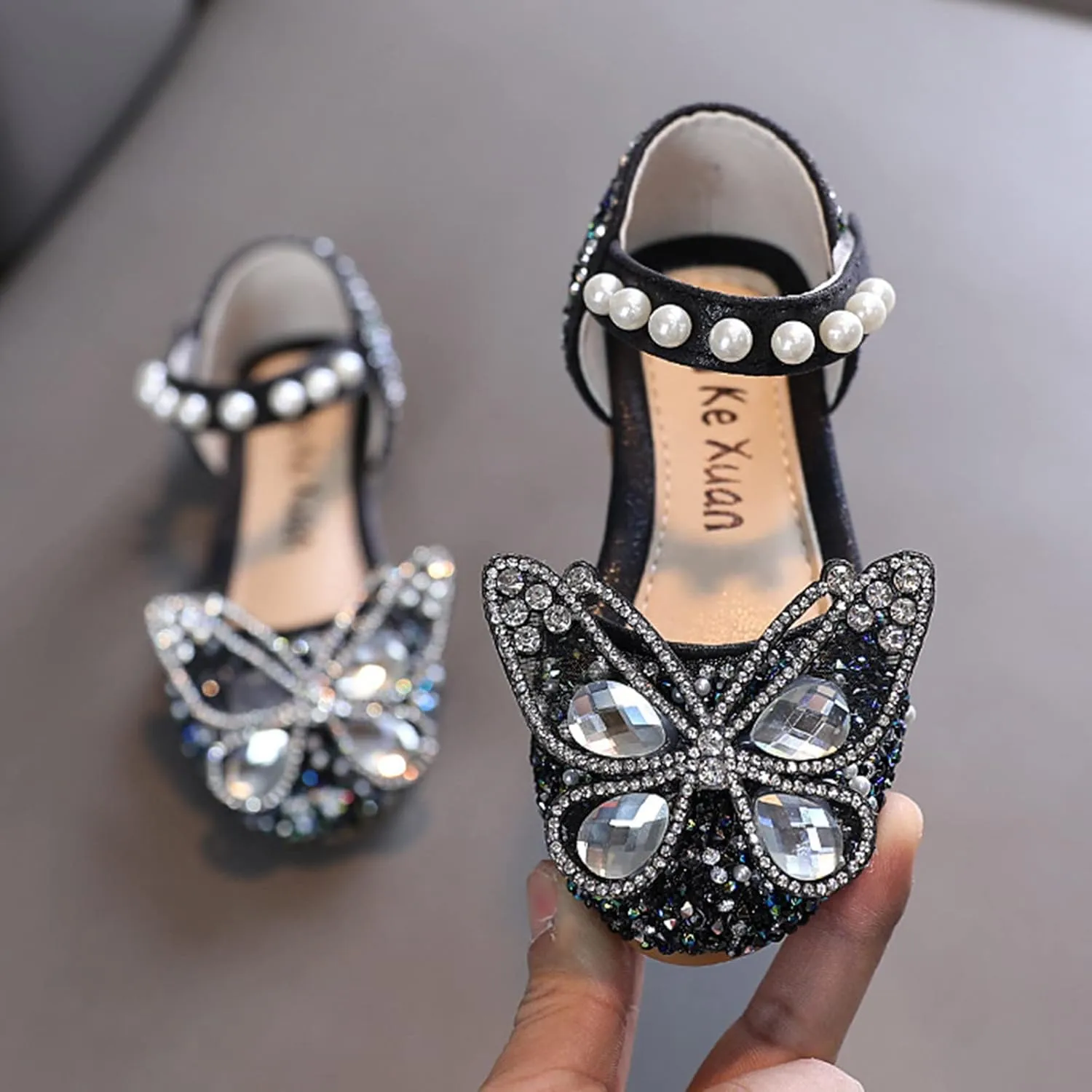 Girls Sandals, Open Toe Cute Butterfly Princess Girls Flat, Sparkly Summer Dress Shoes Sandals for Toddler Kids