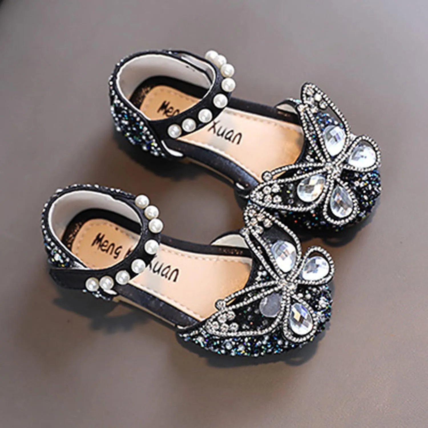 Girls Sandals, Open Toe Cute Butterfly Princess Girls Flat, Sparkly Summer Dress Shoes Sandals for Toddler Kids
