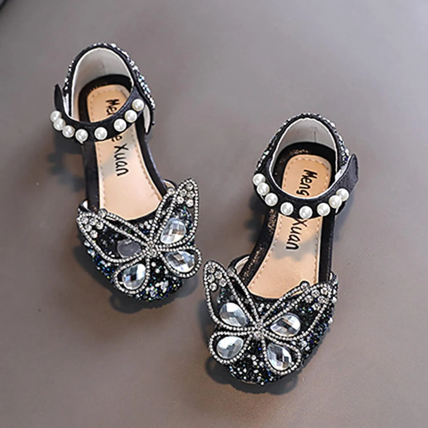 Girls Sandals, Open Toe Cute Butterfly Princess Girls Flat, Sparkly Summer Dress Shoes Sandals for Toddler Kids
