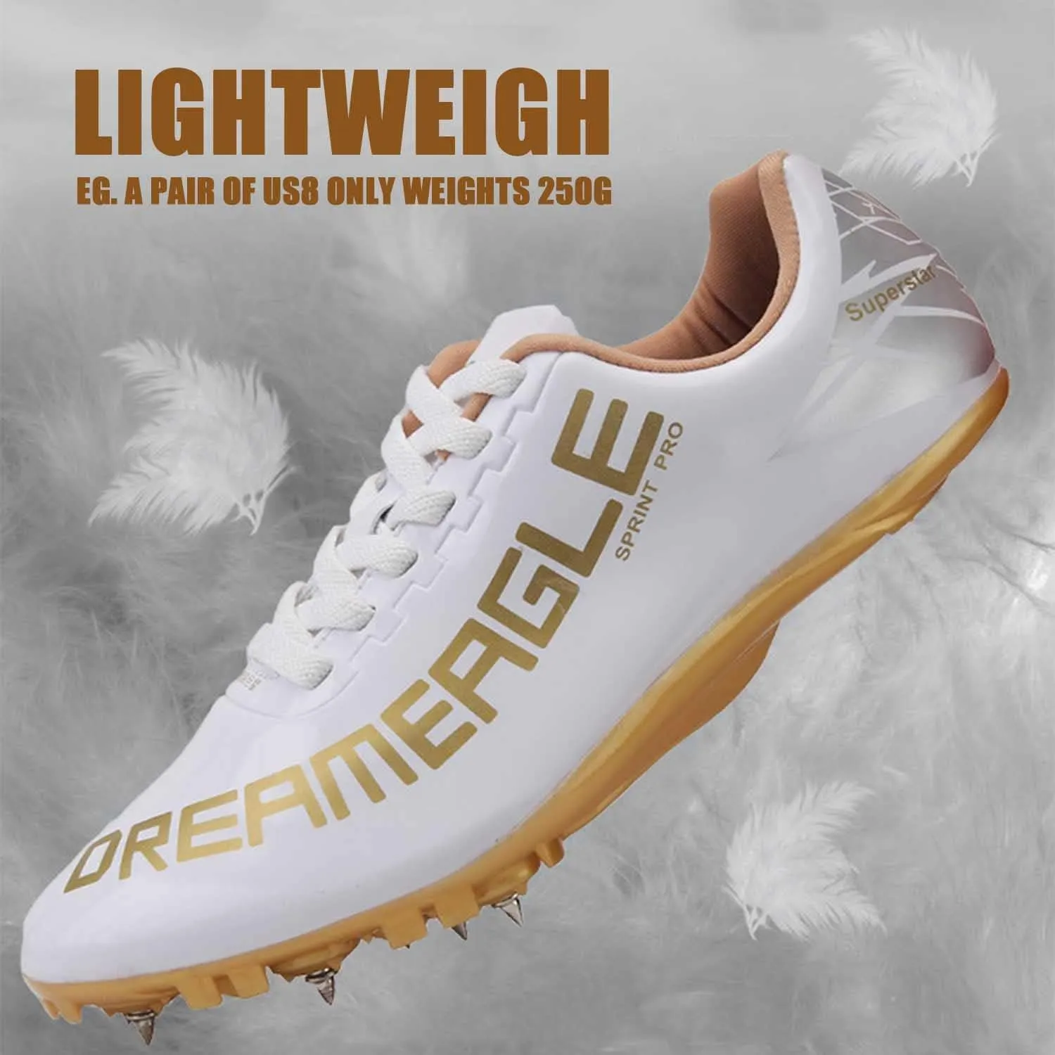 HESBITEUL Mens Track and Field Shoes Sprint Sport Sneakers Youth Professional Training Racing Running Shoes